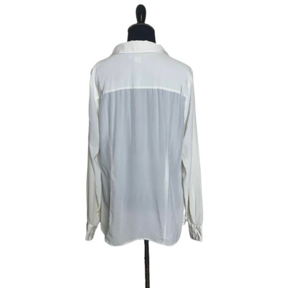 Pendleton cream silk long sleeves button shirt blouse size 14 - Picture 14 of 15